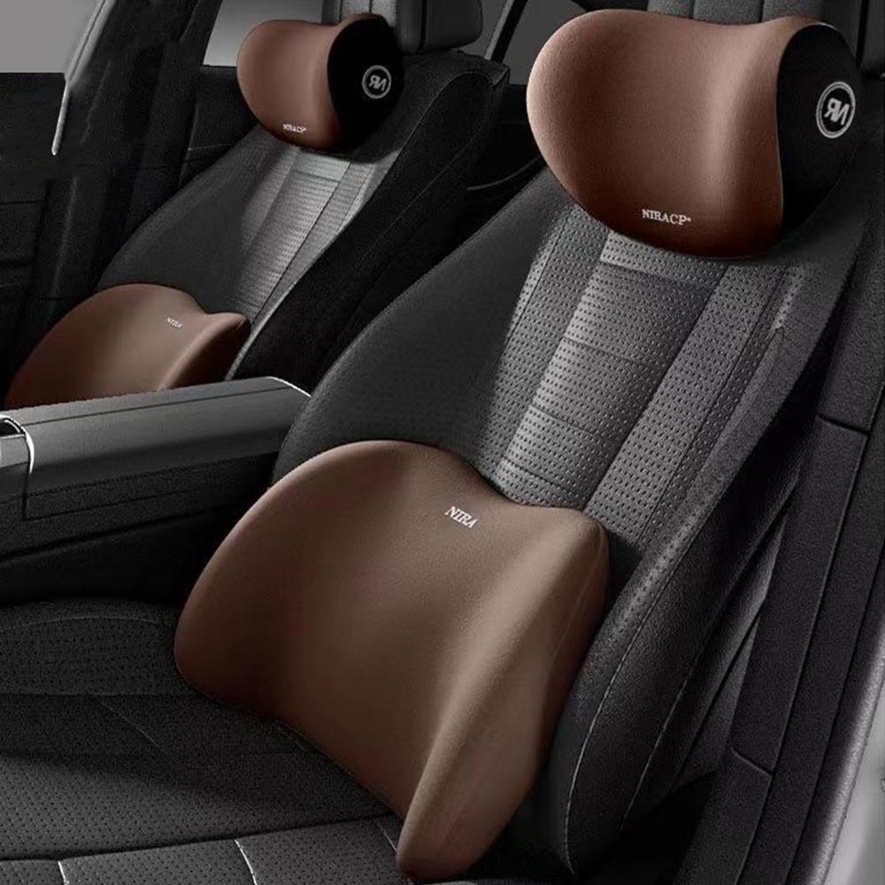 2Pcs Car Neck Headrest Pillow Rest Head Support Cushion Car Memory Breathable Travel Guard Car Lumbar Pillow Universal Car Supplies