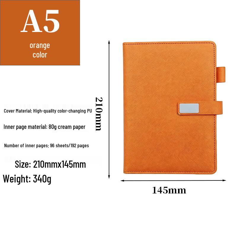 A5 Metal Buckle Custom Business Diary with PU Cover and Custom Logo