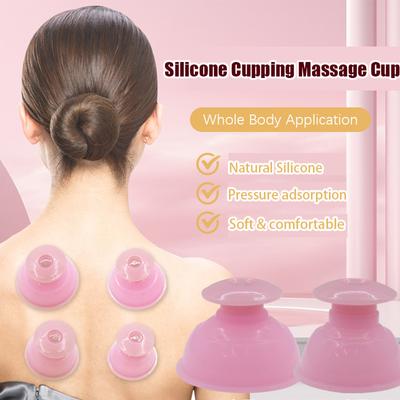 1 STÜCK Ganzkörper-Silikon-Massagegerät, Rosa Vakuum-Feuchtigkeitsabsorptions-Schröpfbecher zur Linderung von Müdigkeit, Chinesische Massage-Therapiebecher für zu Hause