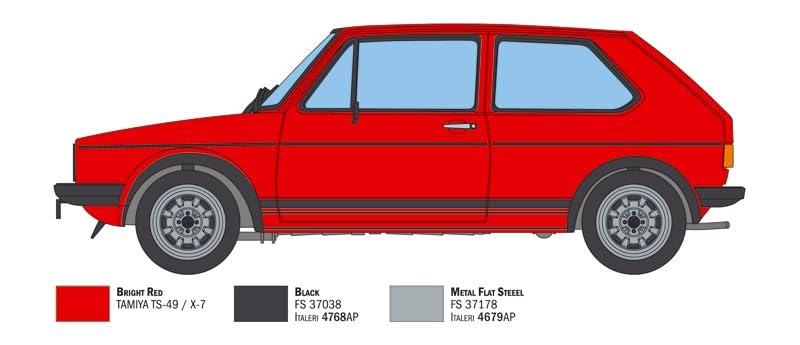 Platz Italeri 1/24 Scale VW Golf GTI 1976/78 2-in-1 Plastic Model Kit with Japanese Instructions (IT3622)