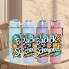 1PC Colorful Back To School Theme 750ml Color Plastic Sports Water Bottle Leakproof Flip Straw Lid Suitable for Sports Office Home Use