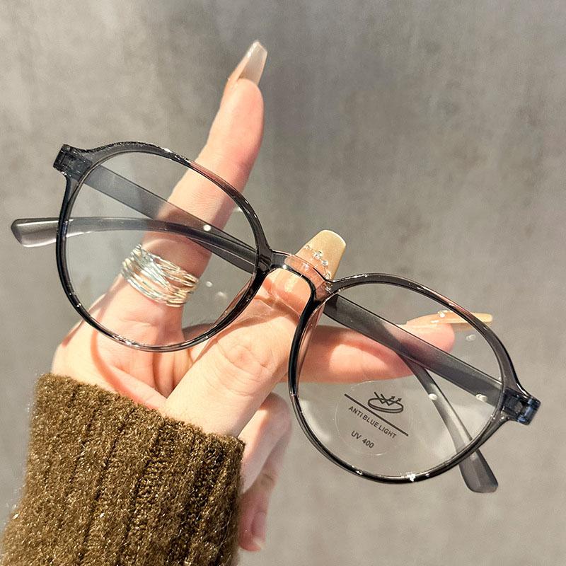 

Classic Quadrate And Round Face Without Makeup Round Anti-blue Light Eyewear Super Light Tr90 Eyewear Frame For Women 9037