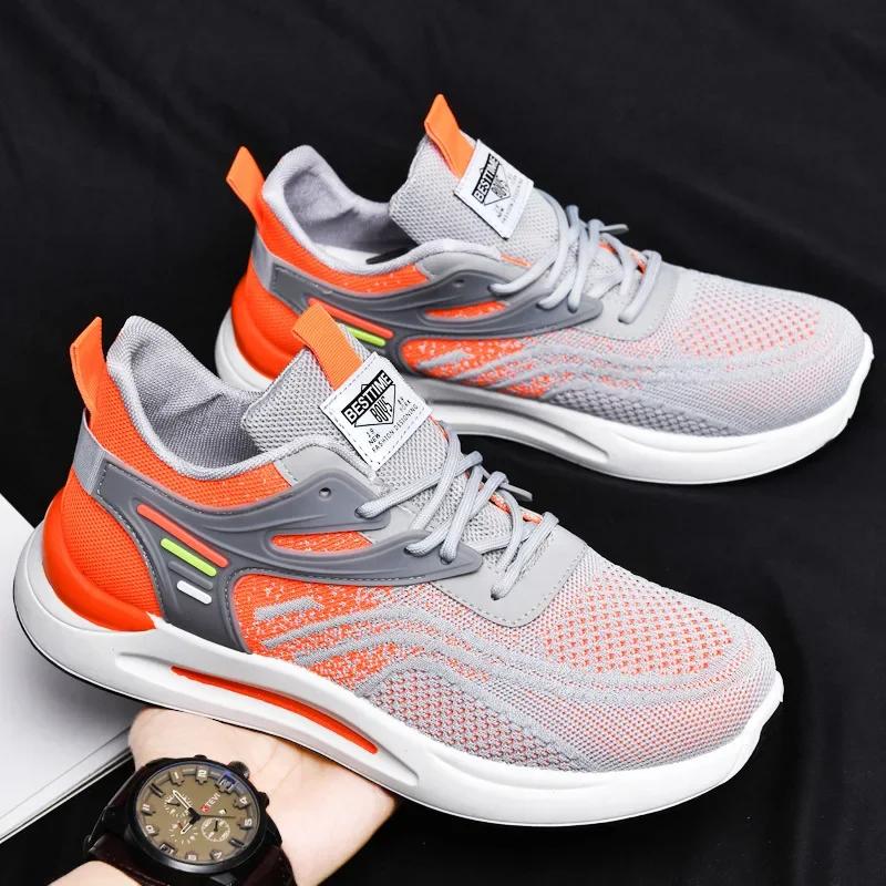 Fashion Men Sneakers Mesh Casual Shoes Lac-Up Men Shoes Lightweight Vulcanize Shoes Walking Sneakers Zapatillas