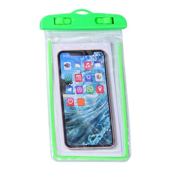 

Waterproof Phone Pouch with Detachable Lanyard Transparent Floating Cell Phone Dry Bag Case Protector Beach Kayak Cruise Travel Essentials зелений