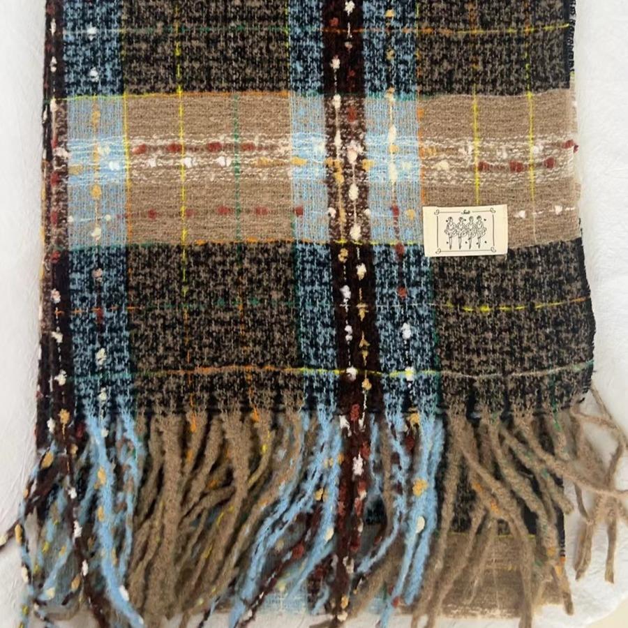 New Style Korean Style Hoop Yarn High Quality Imitation Cashmere Winter Student All Match Plaid Thickened Warm Scarf