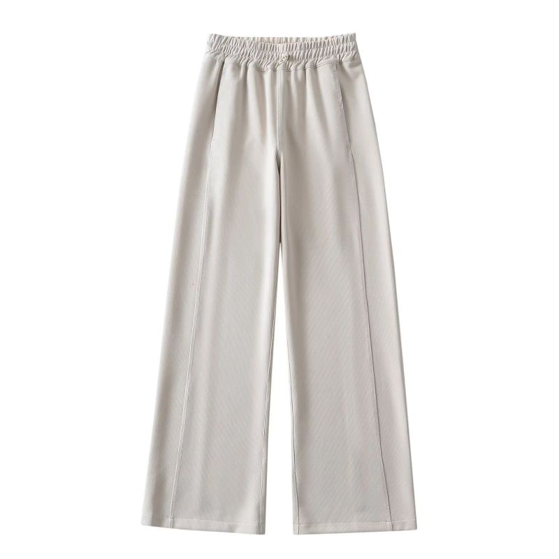 

Lulu Flat для ленивых, свободных, повседневных драпированных брюк-потников средней длины для женщин с высокой талией и кулиской, утягивающие, моп, широкие брюки White L