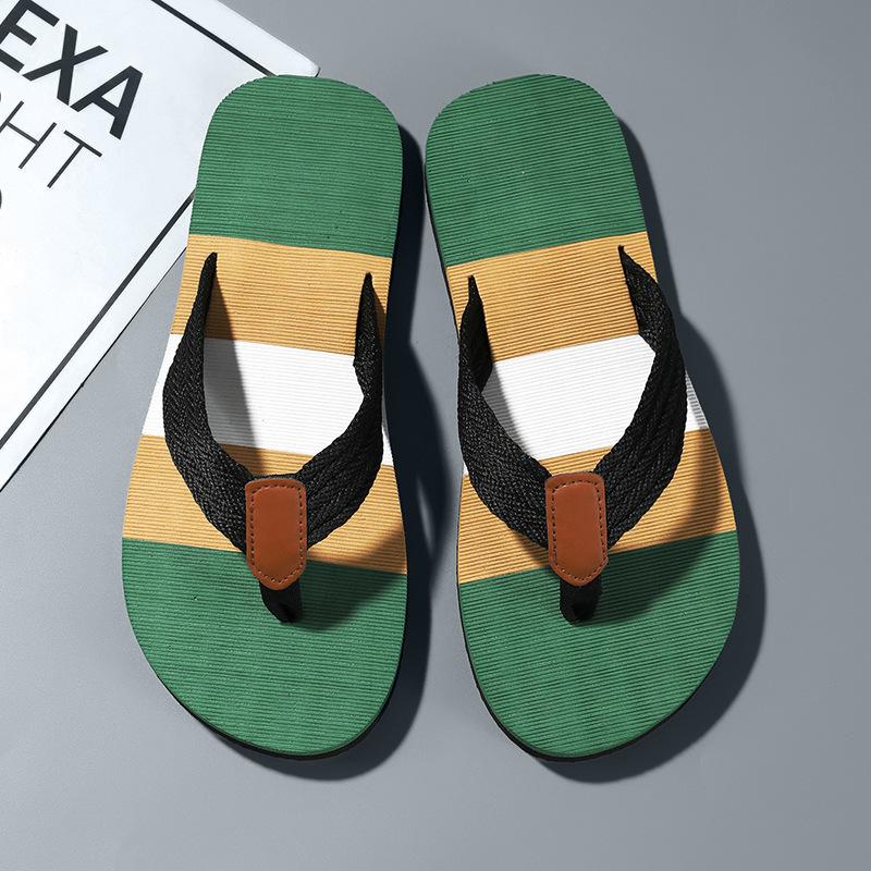 

Beach slippers men s summer outerwear toes spot large size 2025 Amazon flip-flops men 39 зелёный