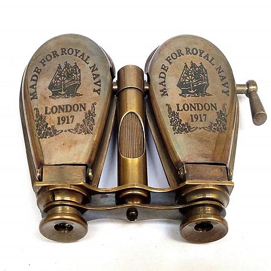 Antique Brass Nautical Spyglass Binocular 10,16 Cm