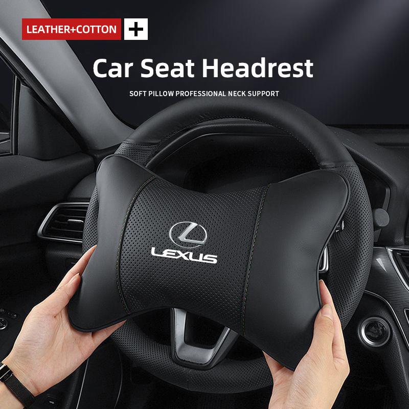 Car Leather Headrest Seat Waist Cushion Lumbar Pillow For Lexus F-SPORT ES RX NX LS UX LM LX GX LC RZ IS CT GS RC HS SC TX LBX
