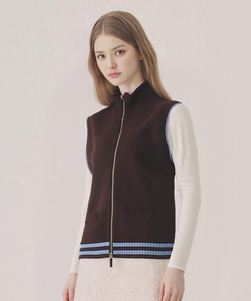 Soup Zip-Up Back Lettering Vest (Sz9Vk32)