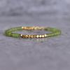 Natural Peridot Bracelet Peridot Faceted Beaded Jewelry For Women Minimalist Layering Gold Bracelet for Her Small Bracelet Gift for Her
