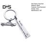 Drive Safe I Love You Keychain Personalized Initial Engraved Gift Stainless Steel Smooth Finish Keyring