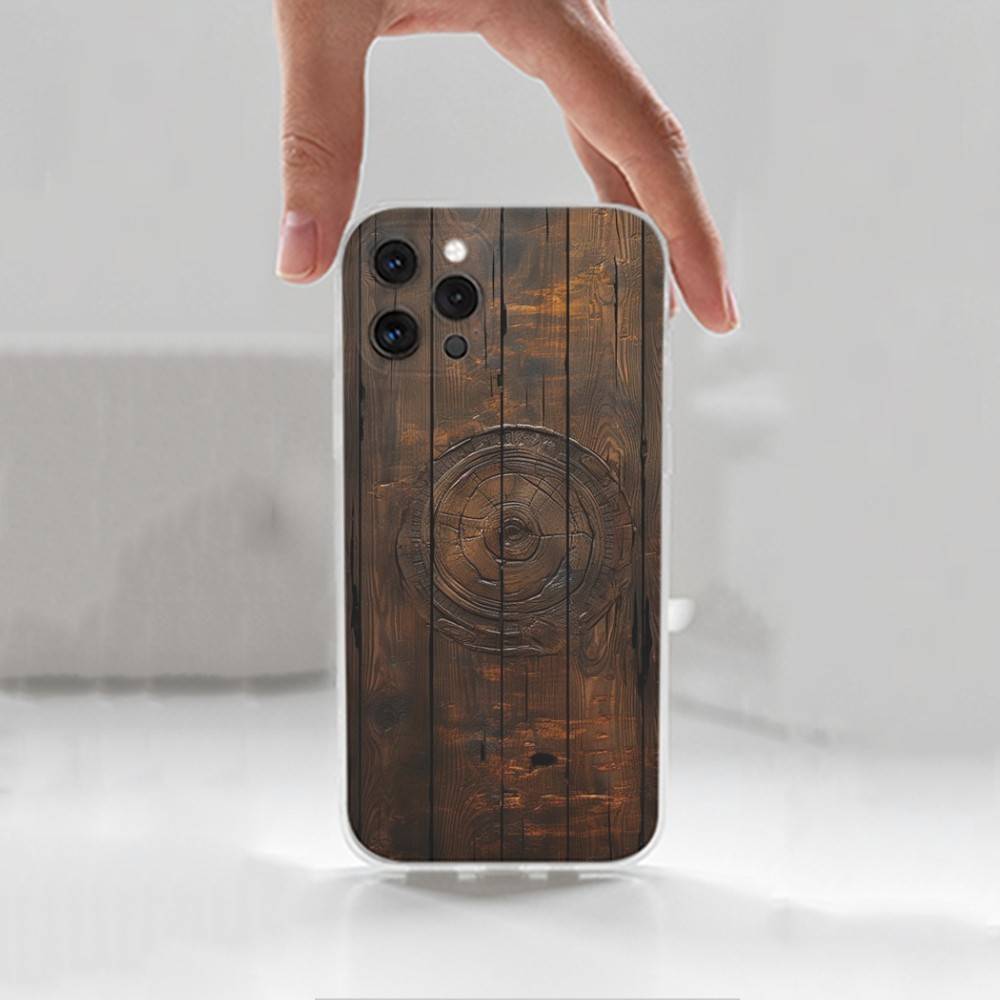 Natural Wood Case For iPhone X,14,16,Mini,XS,SE,12,15,Pro,17,Plus,11,Max,13,XR,Transparent Soft Cover