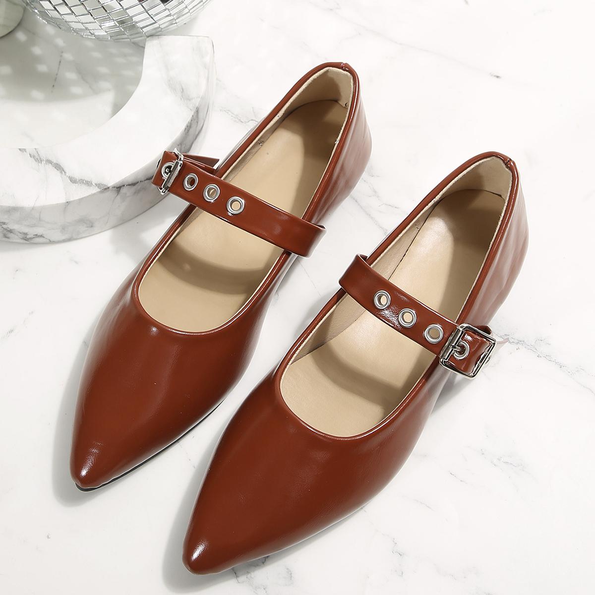 

Женские туфли на плоской подошве, осенние туфли с заостренным носком, балетки, новые осенние туфли в стиле ретро класса люкс, Zapatos De Mujer 36