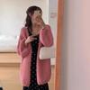 Lantern Sleeves Lazy Wind Sweater Jacket Women's Autumn and Winter Soft Waxy Loose and Thin Versatile Knitted Cardigan Women