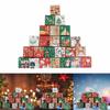 24pcs Christmas Advent Calendar Candy Box Santa Countdown Paper Gift Box 1-24 Number Christmas Gift Packaging Box Decor