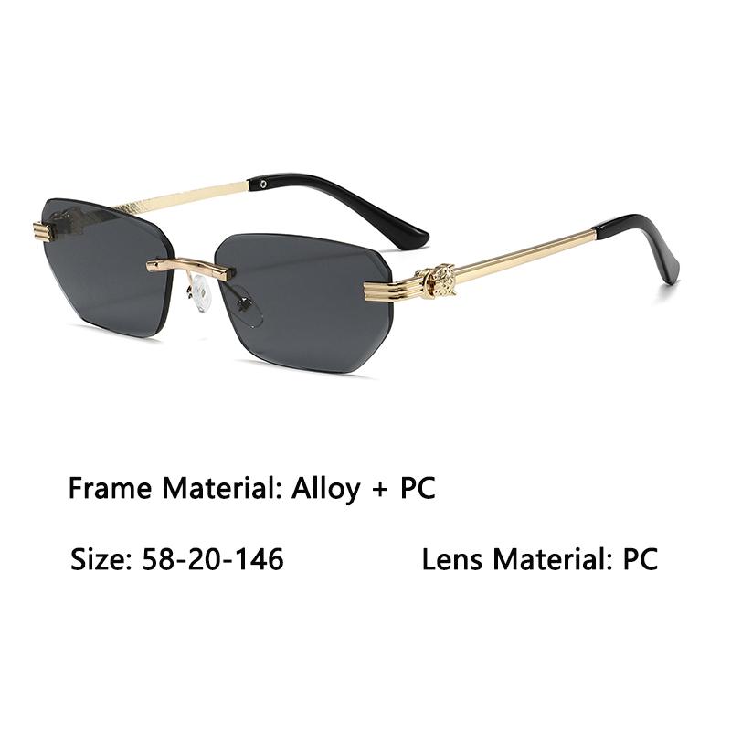 Xiaomi Rimless Gradient Sunglasses for Women Gold Metal Decor Temples UV400 Cutting Lens Fashion Travel Beach Shades Eyewear