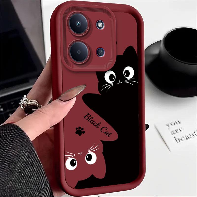 Etui Na Telefon Dla Redmi 15C 4G Redmi15C 15 C 4G 2025 Redmi 15 4G 5G Etui Miękki Silikon Osłona Ochronna Kreskówkowy Uroczy Kot Wzór