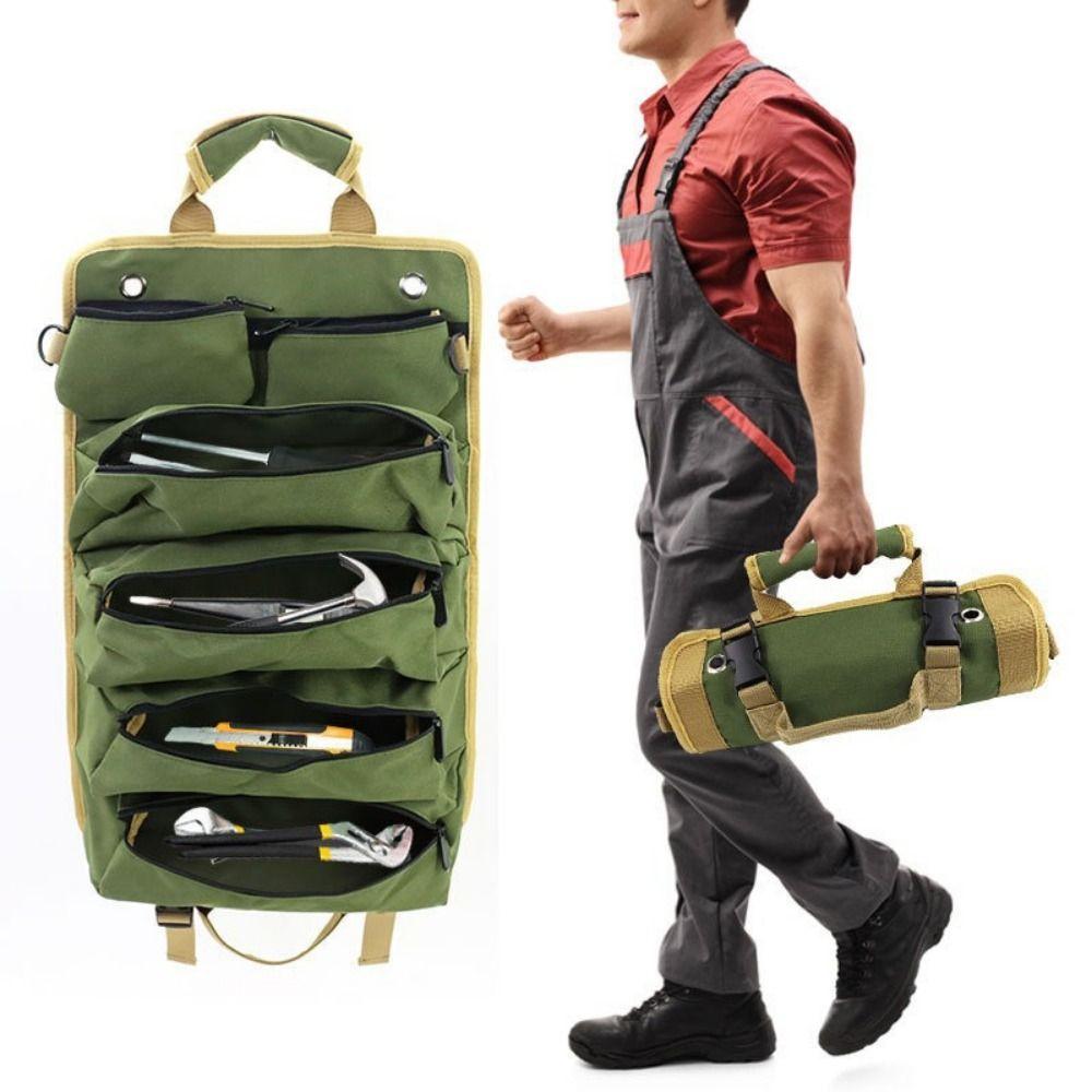 Multiple Pockets Tool Bag Durable Material High Quality Hardware Tool Storage Portable Design Rolled Up Tool Organizer