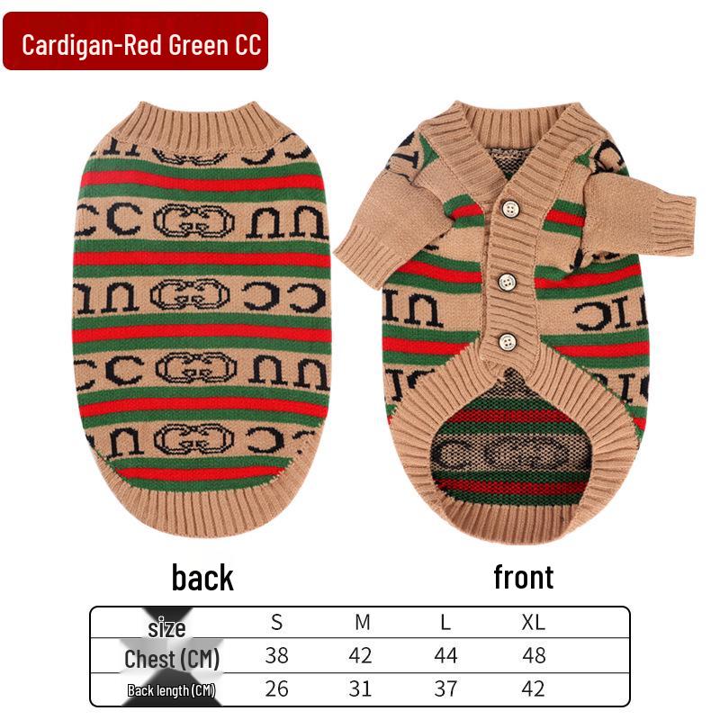 Caldo maglione invernale in maglia per animali domestici - Design a due zampe - Per cani e gatti di piccola taglia