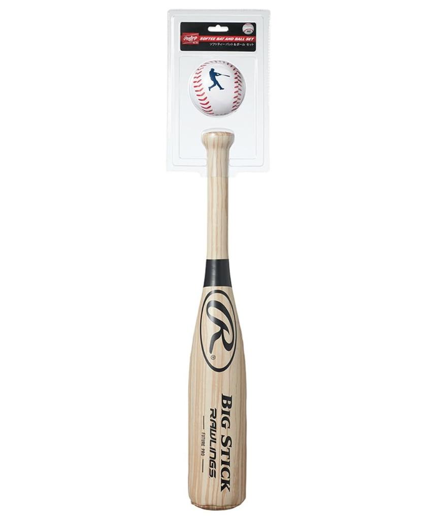 Rawlings Baseball Batting Soft Bat Ball and Toddler Toy with Bat and Natural & Set, Kids' Ball, 8002-NAT, Preschooler,