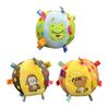 Dog Squeaky Plush Ball with Straps Stuffed Ball with Built-in Bell Pet Interactive Fetch Toy for Small Medium Large Dogs