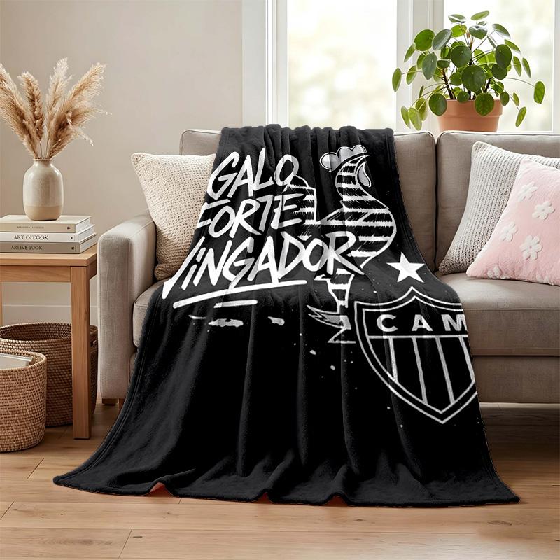Clube Atletico Mineiro Blanket Flannel Blanket Soft Cozy Plush Throw for Sofa Bed Lightweight Home Decoration Gifts for Christmas Various Holidays