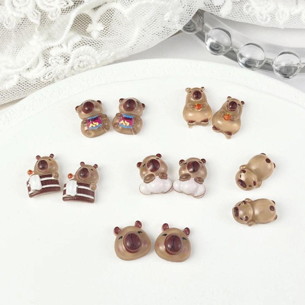 20pcs Capibala Nails Accessories Cute Cartoon Manicure Resin Charms Nail Art Decoration  Girls