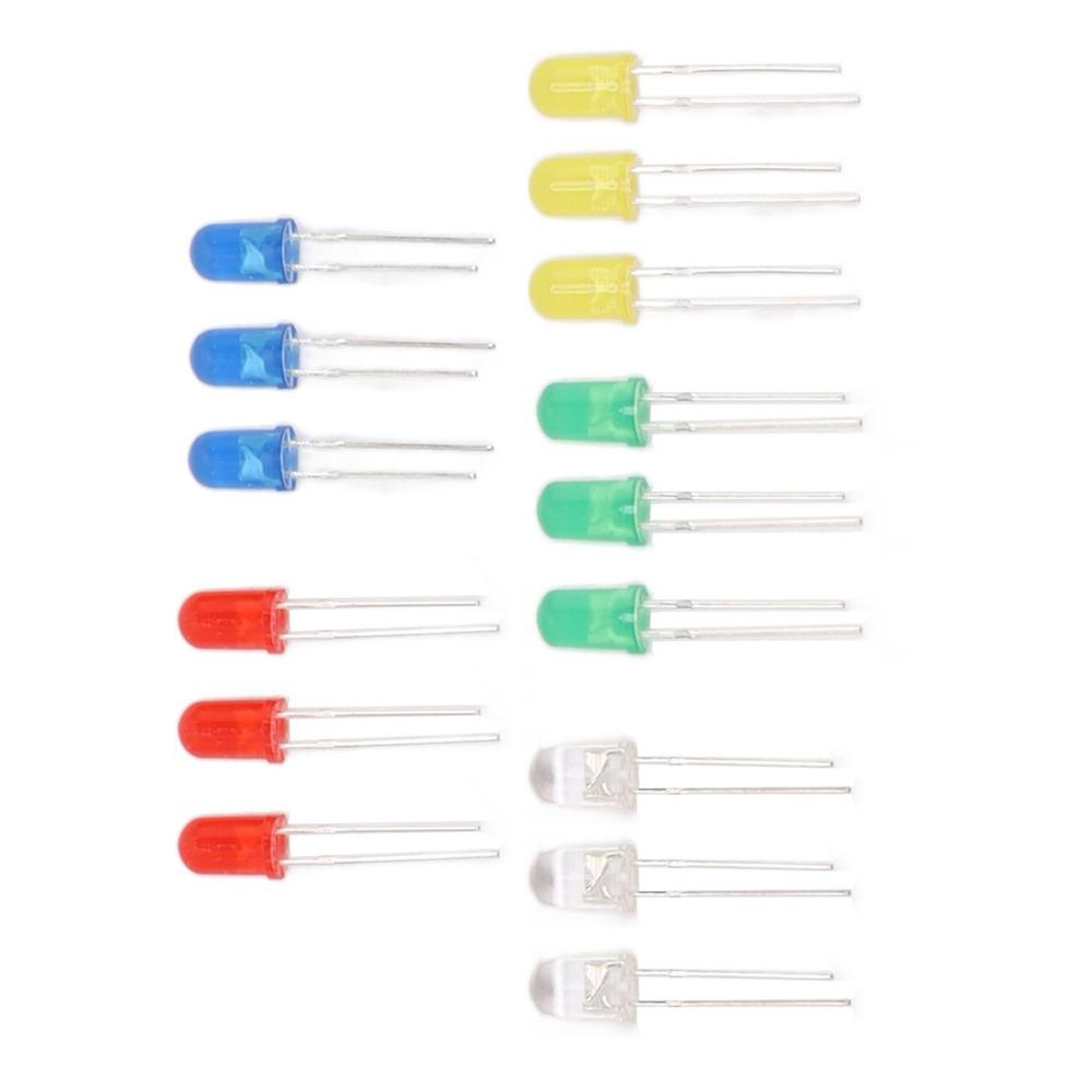 100PCS 5 Color Light Emitting Diodes ABS LED Assortment Kit Easy LED Diode Lights  Electronics Parts