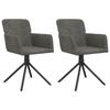 VidaXL 2x Chaises Pivotantes de Salle à Manger Fauteuils à Dîner Chaises de Repas Chaises de Cuisine Hauteur Réglable Gris 344791