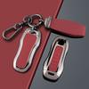 AABKU1 Zinc Alloy + PU Leather Car Key Case Cover Keychain For Porsche Panamera Spyder Carrera Macan Boxster Cayman Cayenne 911 970 981