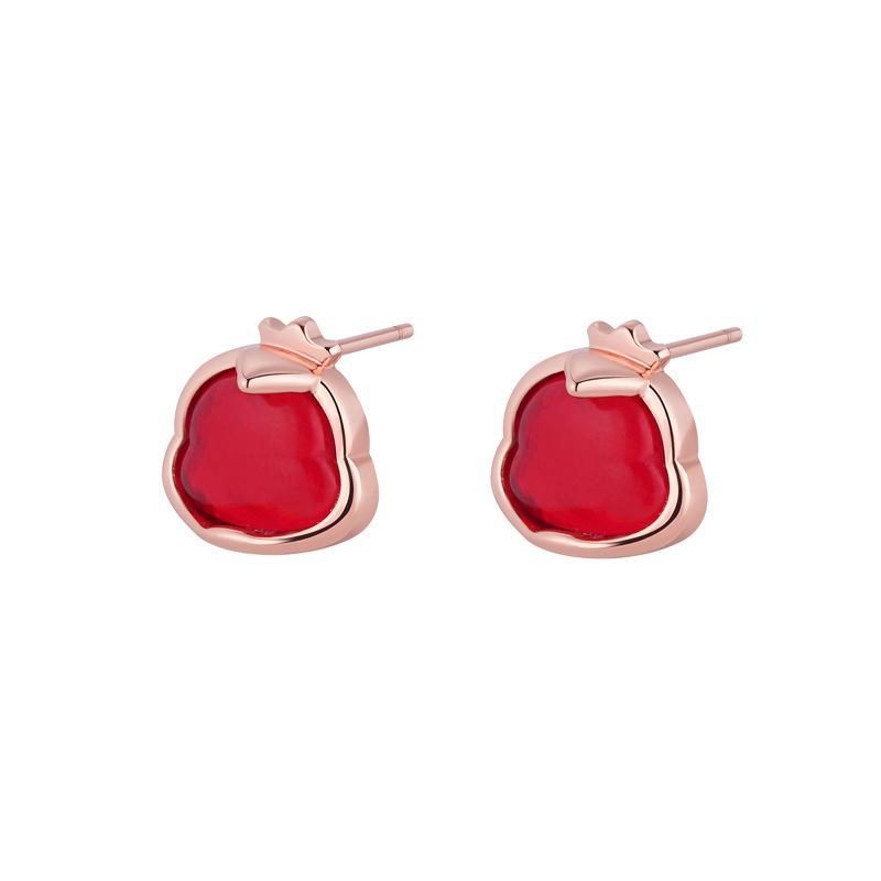 Snake Stud Earrings Natal Red New Spirit Snake Earrings Women's Light Luxury High-end Niche