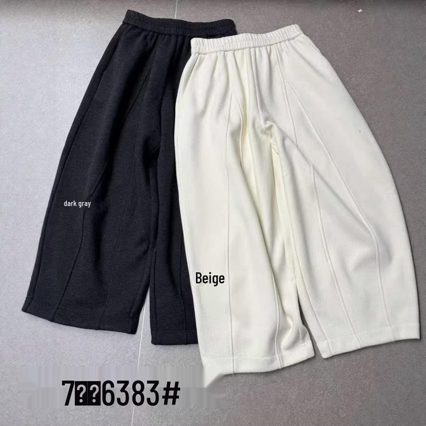 

Retro Minimalist Plus Velvet Cropped Pants by She Yi Korean Goods XL абрикосовый