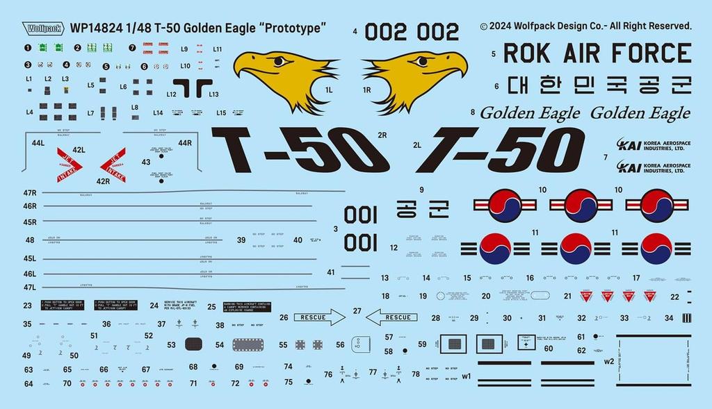 Wolfpack Designs Golden Eagle Prototype Premium Edition Kit Plastic Model WOLWP14824 1/48 T-50 (Airplane)