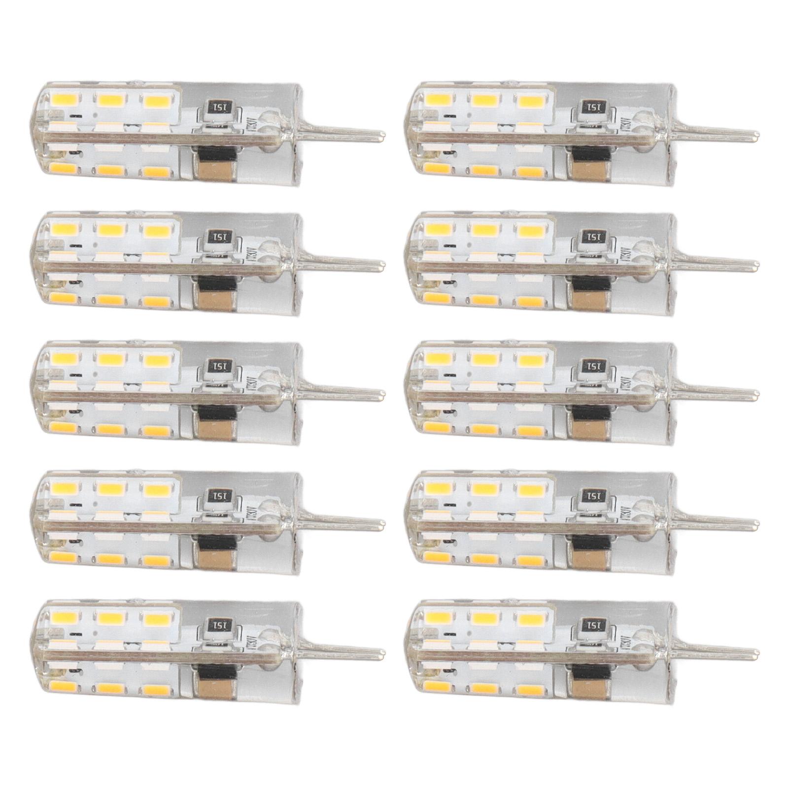 

10 Pcs G4 LED Bulbs Bi Pin Base Silicone Warm White 3000K 1.5W AC220V 110LM Landscape Bulbs Replacement