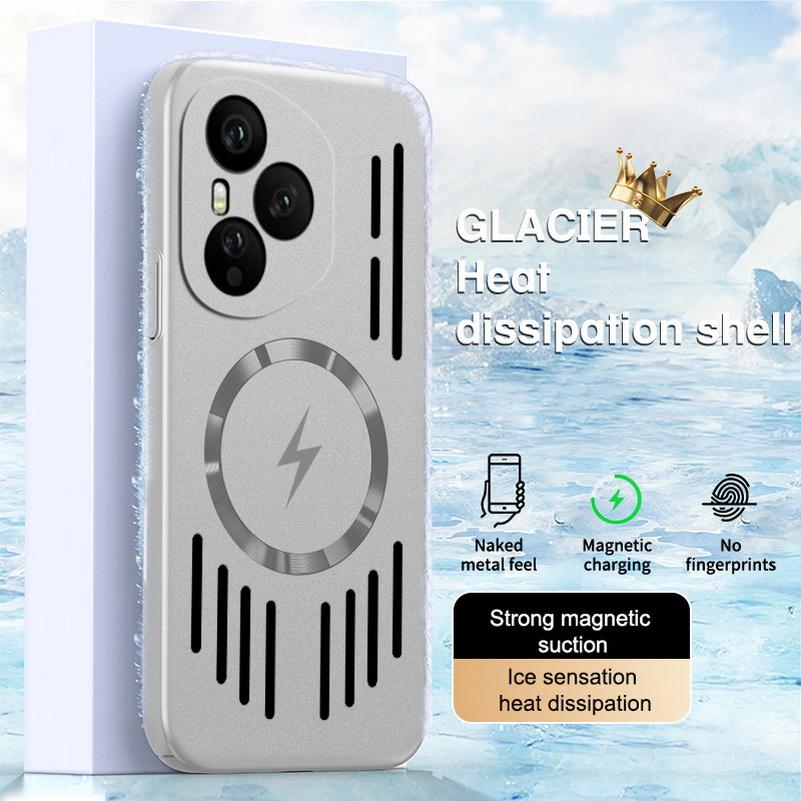 

Hollow Back Plate Heat Dissipation Magnetic Suction Case for Honor400 Pro Honor 400 Magic 7 Pro 7 Lite 6 X70 X9c Protect Cover HONOR 400 Pro