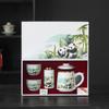 Cute Panda Chinese Kung Fu Tea Sets - Ceramic Tea Pot with Infuser Tea Cup Tea Can Gift Box,Cartoon Panda Tea Set for Business Festival Friend Gifts