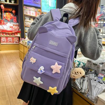 Μαθητική Σχολική Τσάντα Μονόχρωμη Σακίδιο Γυμνασίου Σακίδιο Μεγάλης Χωρητικότητας Γυναικείο