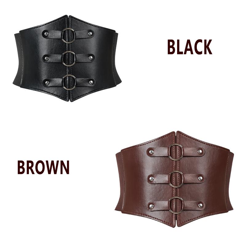 Medieval Retro Court Style Waist Solid Color Wide Belt Classic Waist Dress Accessories Masquerade Accessories