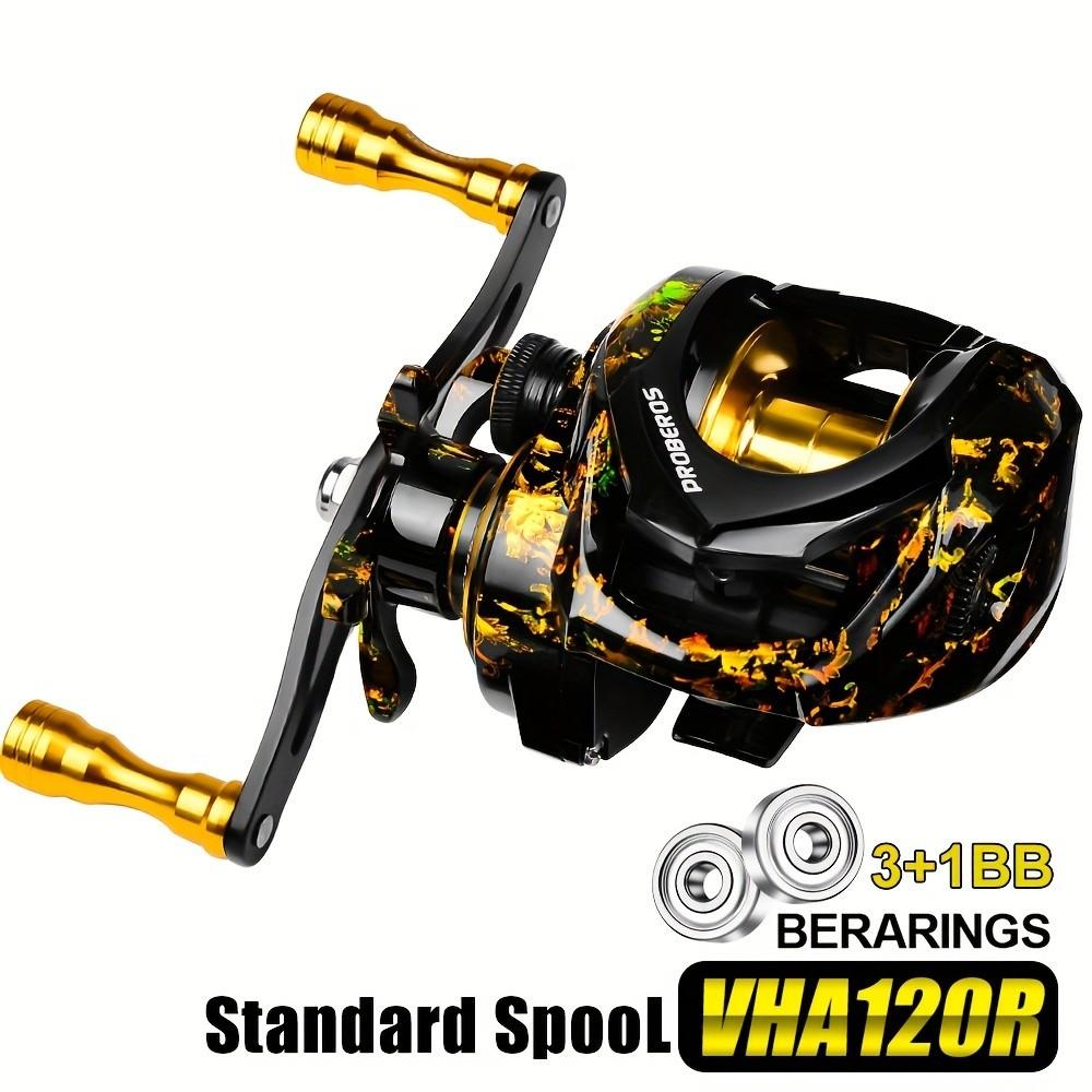 High-Speed Baitcast Reel, 7.2:1 Gear Ratio, Aluminum Metal Spool, 17.64LB Max Drag, Magnetic Brake System, Ergonomic Handle for Precision Control