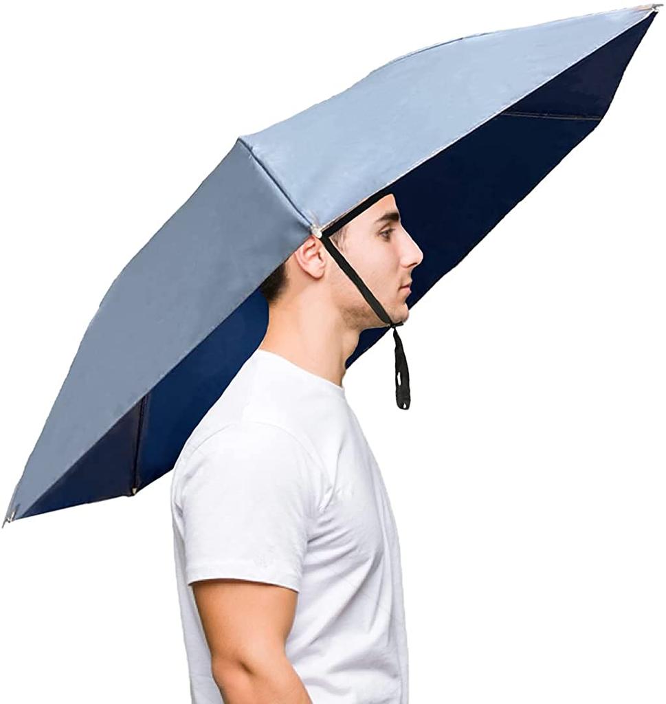 95cm Large Rainbow Fishing Umbrella Hat Outdoor Travel 2 Fold Umbrella Hat for Adults Kids Women Men