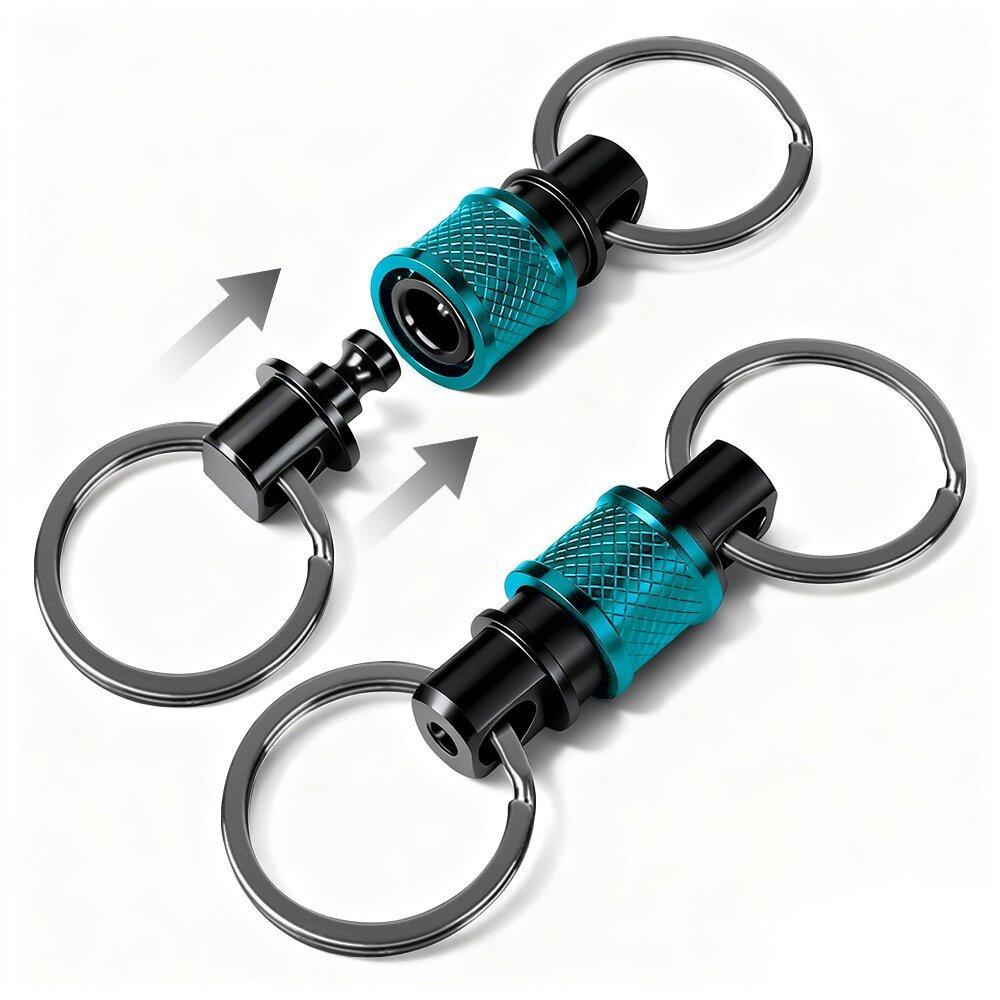 

360 Degree Rotation Quick Release Keychain Fast Release Mechanism Multifunctional Design Quick Pull Keyring Aluminum Alloy озеро синього кольору