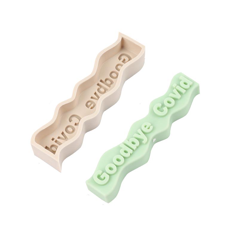 Slogan Letter Waves Candle Silicone Mold DIY Making Geometric Aroma Candle Resin Candle Molds DIY Gift Clay Craft Home Decor