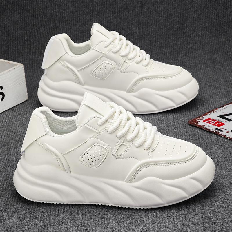 

New Exquisite Men s Sneakers Shallow Mouth Fashion Versatile Casual Shoes Thick soled Increased Breathable Running Shoes 39 білий