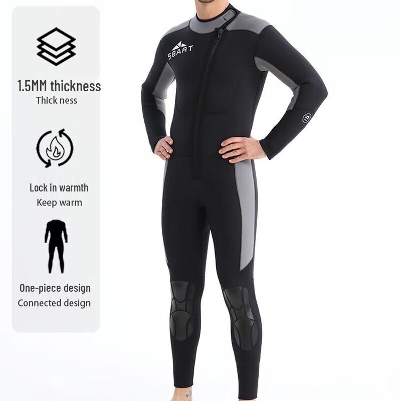 SBART Men's 1.5MM Thermal One-Piece Wetsuit
