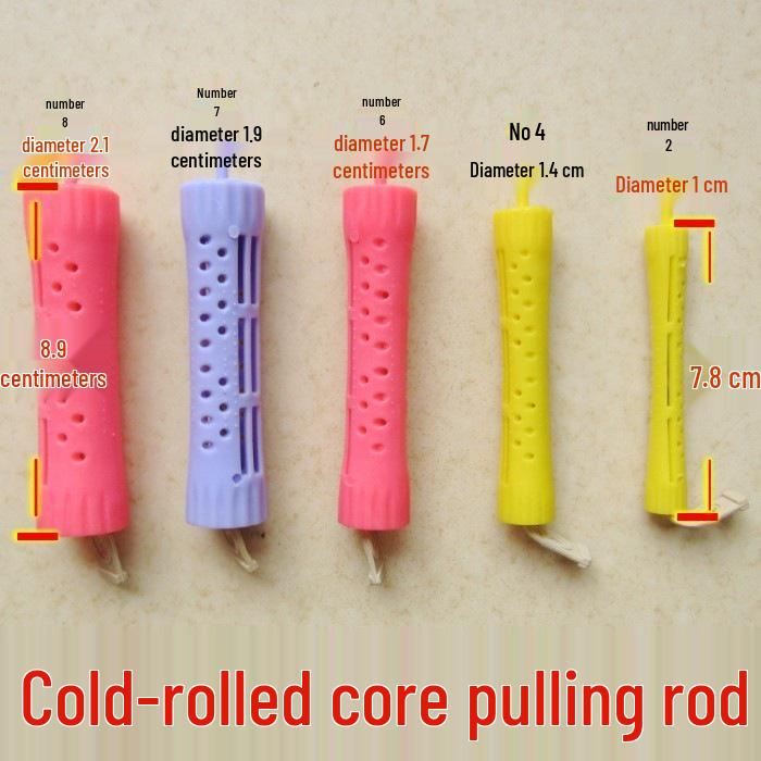 Large Cold Perm Rods for Women's Hair, 10-Pack - Plastic Hollow Curling Texture with Rubber Band Core