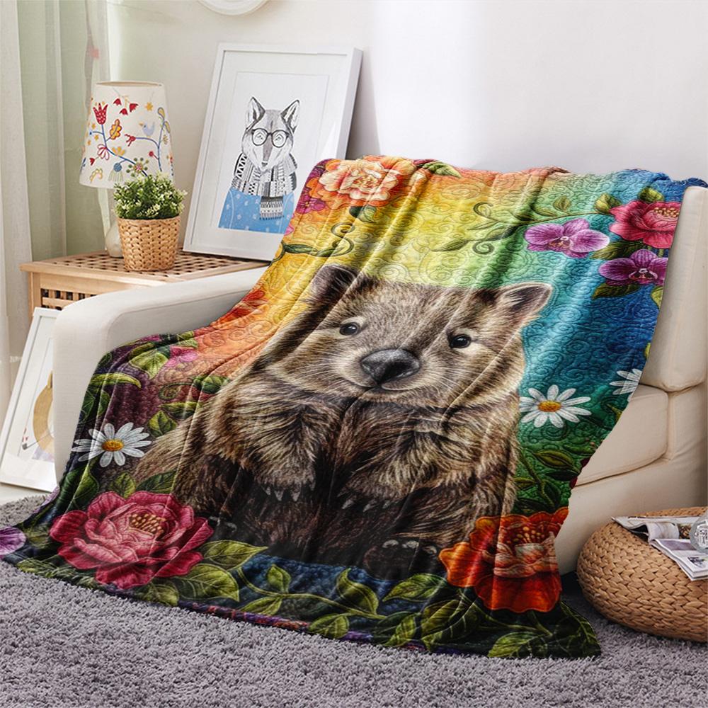 1PC Bohemian style Print FlAannel Blanket, High quality Comfortable for All Seasons, Home Decor, Warmth and Comfort