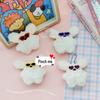 Cartoon Squeaky Rabbit Plush Ornament with Sunglasses - Girl's Bag Pendant