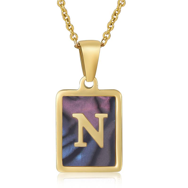 2026 Three-dimensional Shell Letter Necklace Women's 26 Letter Pendant Non-fading Jewelry