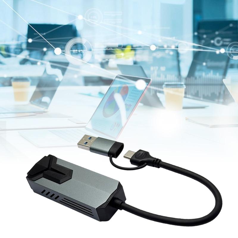 USB C RJ45 Networking Adapter 5000Mbps Gigabit LAN Port Aluminum Shell Plugs and Play For Remote PC Wake Up Capability